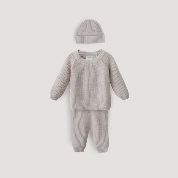 Mushie Baby Broek Chunky Knit Pants Beige 0 - 3 maand 810052468471 (2)