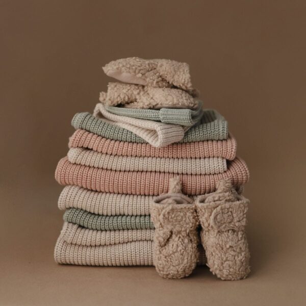 Mushie Baby Schoentjes Cozy Baby Booties Oat 0 - 3 maand 810052467627 (10)