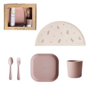 Mushie Giftbox Kinderservies Vierkant - Blush (2)