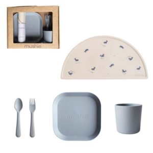 Mushie Giftbox Kinderservies Vierkant - Cloud (1)