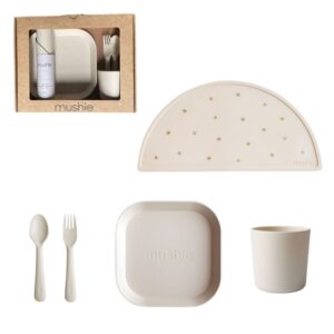 Mushie Giftbox Kinderservies Vierkant - Ivory (1)