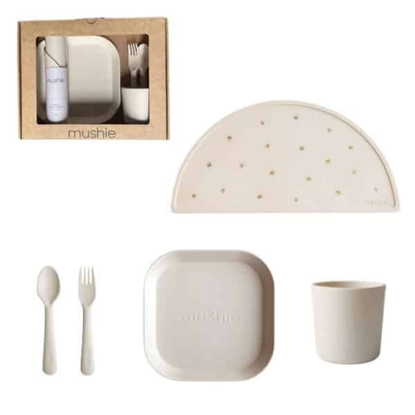 Mushie Giftbox Kinderservies Vierkant - Ivory (1)