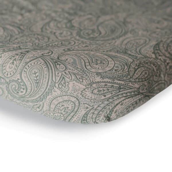 Mushie Hoeslaken Extra Soft Muslin Crib Sheet - Green Paisley 0840355800111 (2)