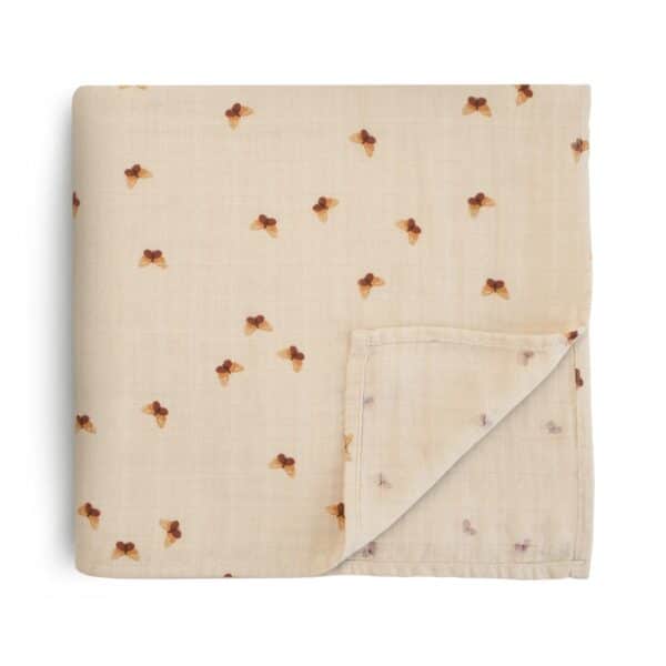 Mushie Hydrofiele Doek XL Swaddle - Butterflies 0810052468990 (1)
