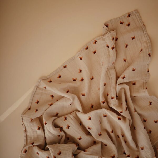 Mushie Hydrofiele Doek XL Swaddle - Butterflies 0810052468990 (6)