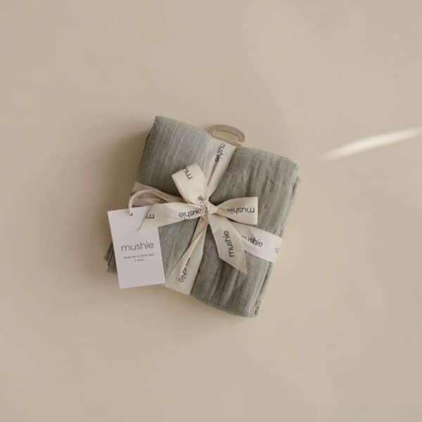 Mushie Hydrofiele Doeken (set van 3) Sage 0810052465401