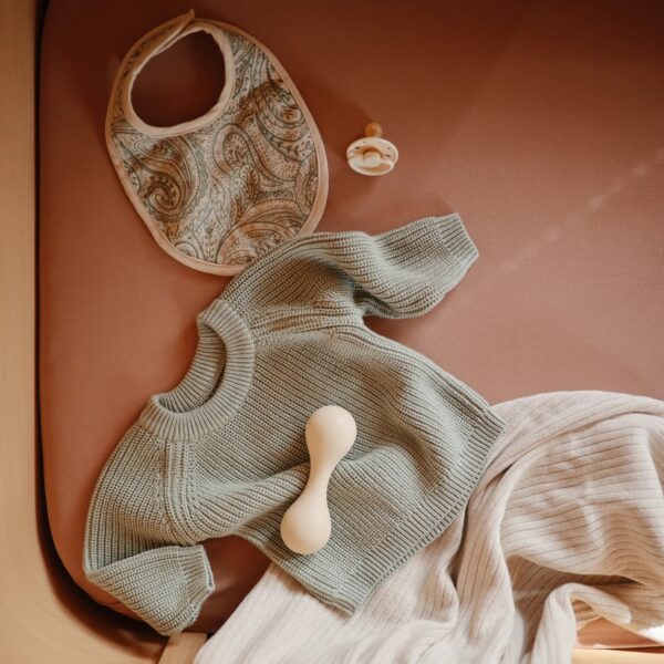 Mushie Slabbetje Muslin Bib (set van 2) - Green Paisley Fog 0810052469614 (4)