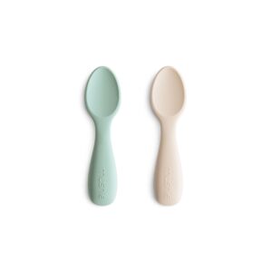 Mushie Starter Set Baby Lepels (set van 2) Cambridge Blue 0840355800258 (1)