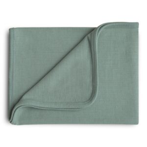 Mushie Wiegdeken Ribbed Baby Blanket - Roman Green 810052469362 7050502 (1)