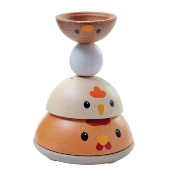Plantoys Houten Kippen Stapel Spel - Modern Rustic +1jr - 5485 - (1)