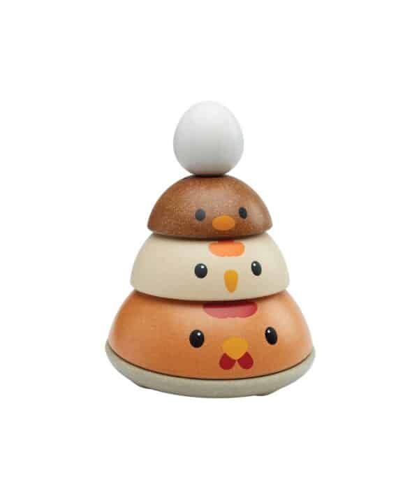 Plantoys Houten Kippen Stapel Spel - Modern Rustic +1jr - 5485 - (3)