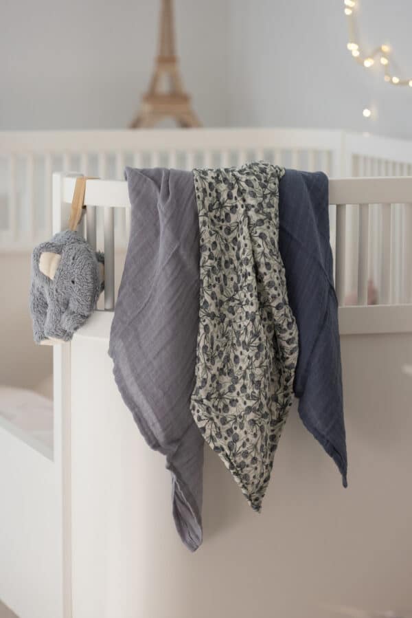 Sebra Hydrofiele Doeken Muslin Blue Olive Forest Lake Blue (set van 3) 5704680069979 (1)