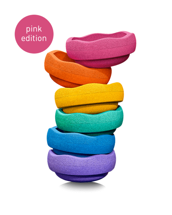 Stapelstein Original Rainbow Classic 6 Stuks Pink Edition 4260607082304 (1)