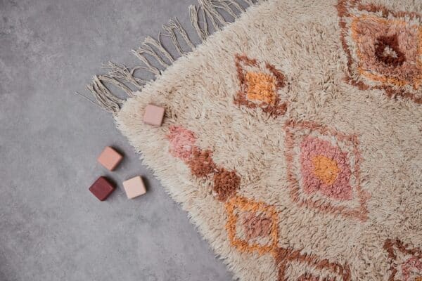 Tapis Petit vloerkleed rose ruiten meisje