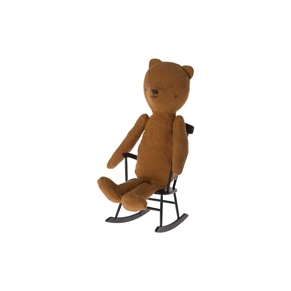 Maileg Poppenhuis Schommelstoel Rocking Chair Mini Anthracite 5707304134459