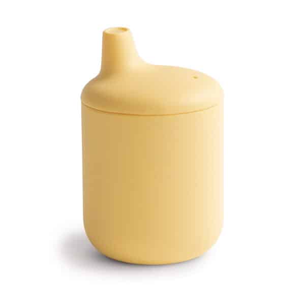 mushie tuitbeker siliconen sippy cup pale daffodil 1