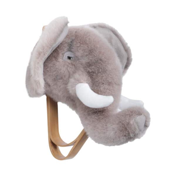 wild and soft wandhaak pluche dierenkop olifant